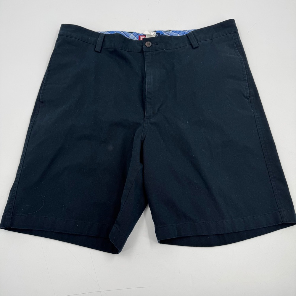 Chaps Mens Shorts Size 38 Blue Plaid Lined Casual Flat Front
